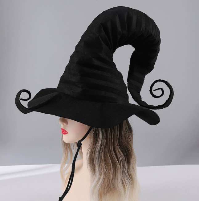 Accesorio para Disfraz: Sombrero Negro Retorcido Mago/Bruja