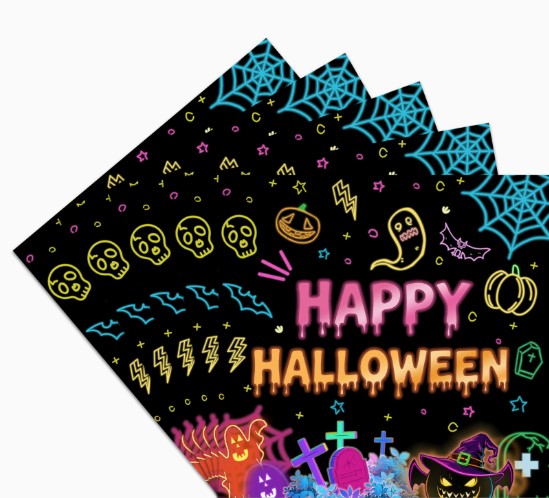 Decoración-Halloween: Servilleta Neón 20pcs