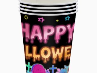 Decoración-Halloween: Vaso Desechable Neón 20pcs