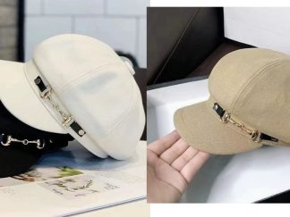 Sombrero Boina con Accesorio de Metal (+)