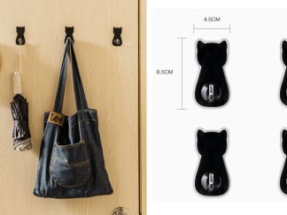 Gancho Gato Negro con Pega Sola 4pcs