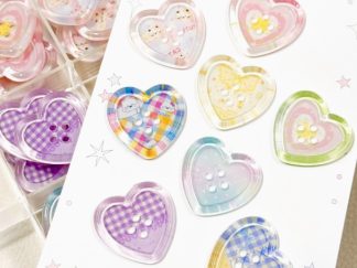 Botones Corazón de Colores 4pcs