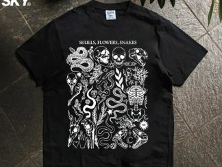 Ropa: Remera Dibujos de Plantas, Calaveras y Serpientes (+)