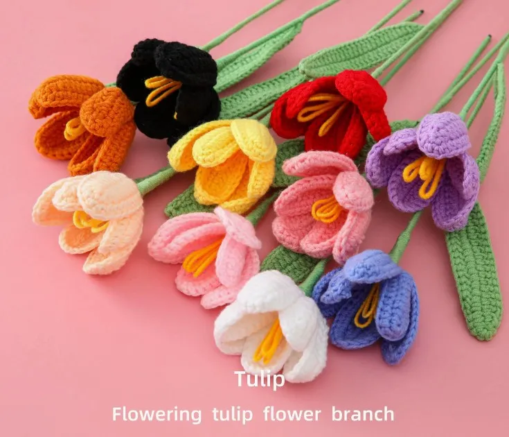 Decoración: Flor Tulipán de Lana