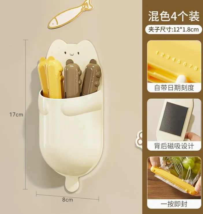Utilería para Cocina: Cierre para Bolsa Gato 4pcs