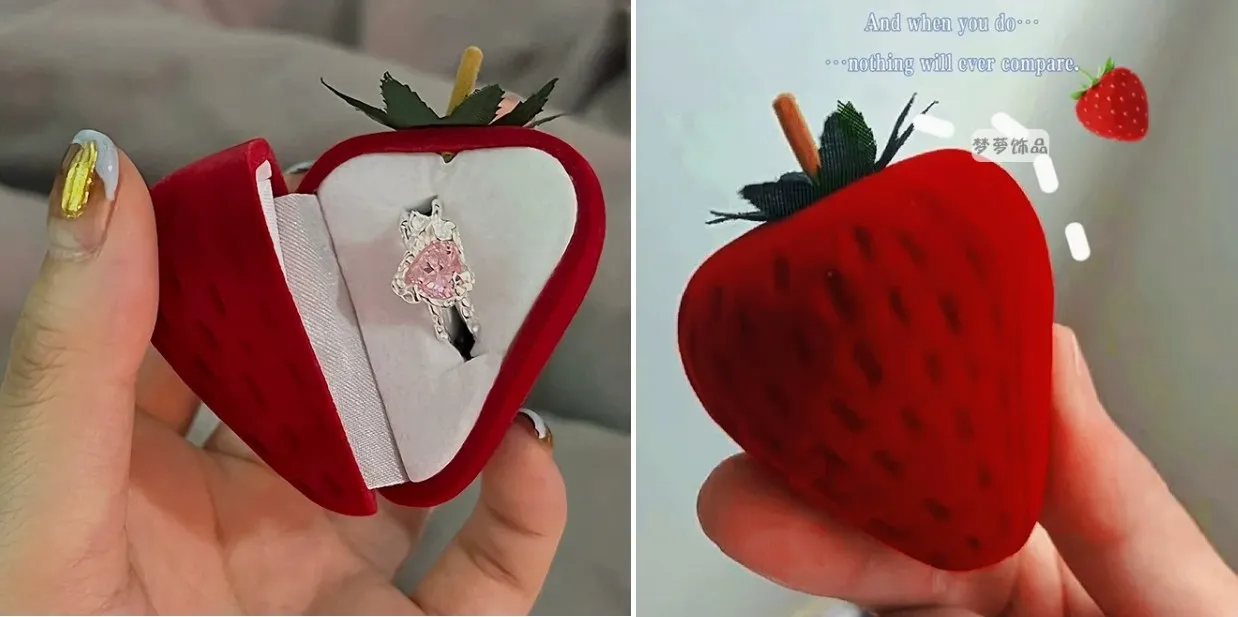 Cajita para Anillo Frutilla